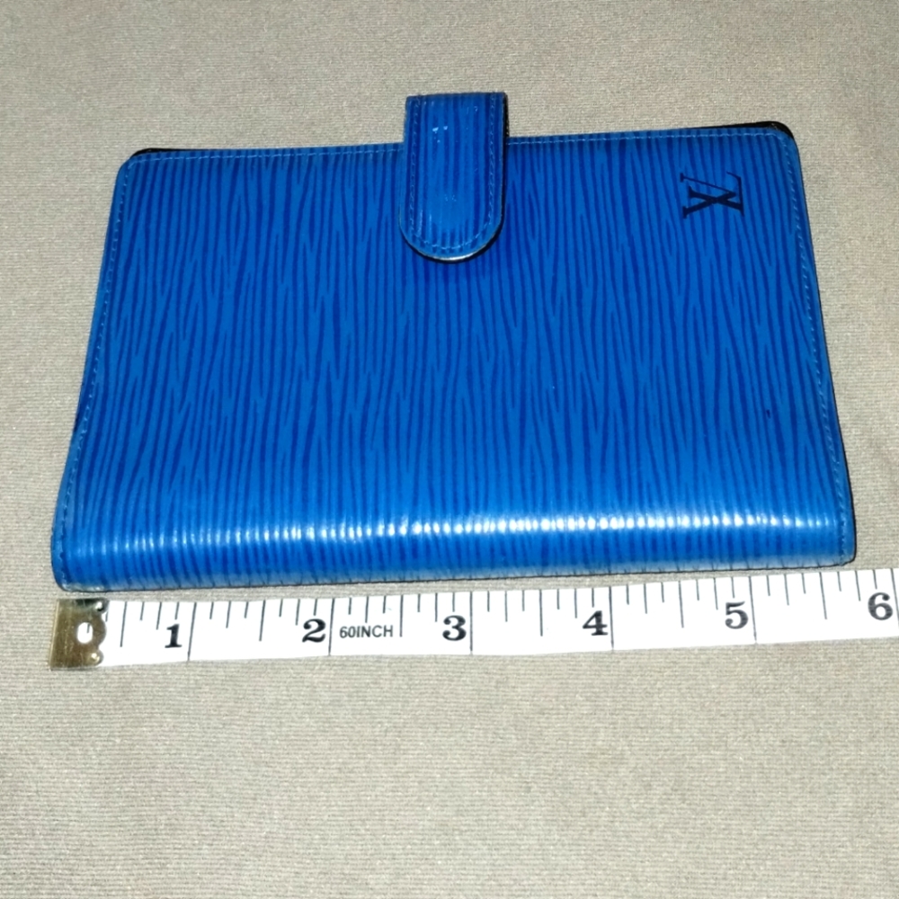 LOUIS VUITTON BLUE EPI LEATHER PLANNER/POCKETBOOK/ORGANIZER 6" x 4" ~ AUTHENTIC - Picture 12 of 12